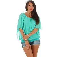 CLEO STYLE Chiffonbluse Damen Bluse 661 36-40 Mint