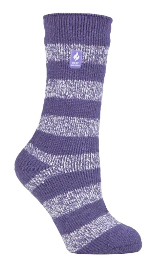 Wärmehalter - Damen Thermosocken für den Winter | Outdoor & Indoor Socken | Kuschelig & Flauschig | Geschenke für Frauen - Maulbeere Lila / Weiß (Tuscuny)