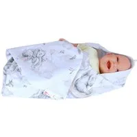 BabyLux Badetuch BabyLux Badetuch Handtuch Musselin Baby Kind Kaputzenhandtuch 80x80cm, OK127 Elefant Beige