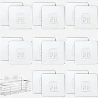 FELIXLEO Gardinenhaken Klebehaken Transparent 20 Stück Selbstklebende Haken, 7 x 7cm
