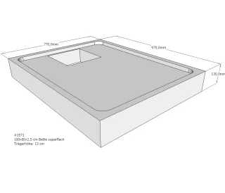 Neuesbad Wannenträger für Bette superflach 100x80x3,5 SD22051