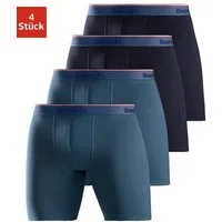 Bench. Langer Boxer (Packung, 4-St) Boxershorts mit langem Bein, schmalen Streifen und Logo im Bund