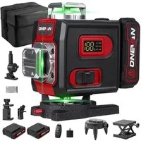 ONEVAN Kreuzlinienlaser 4D 16 Linien Laserwasserwaage, Selbstnivellierend Laser Level, (1 St), für Fliesen, Deckenmontage & Innenausbau, mit 2x Akkus