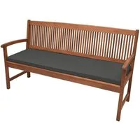 Beautissu Bankauflage Bankauflage Base BK, 100x48x5cm, Graphitgrau, waschbare Bankkissen Sitzauflage - Gartenbankauflage Outdoor
