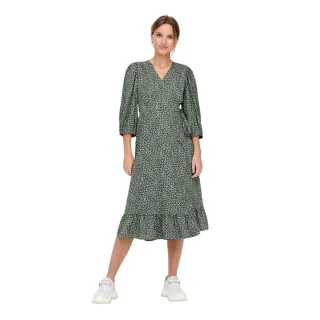Only - "Olivia" Wickelkleid für Damen, V-Ausschnitt, Puffärmel (Balsam Grün)