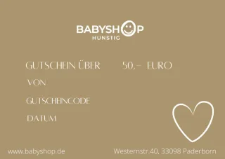Geschenkgutschein Babyshop Wert 50,-€