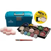 Eulenspiegel Schmink-Koffer Outdoor Schminkset Make Up – Vegan, 24 Farben, mit Zubehör, 1-tlg., Qualitätsprodukt 'Made in Germany', dermatologisch getestet