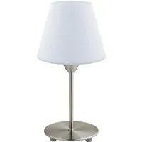 EGLO Tischleuchte DAMASCO 1 Tischlampe, weiß, nickel-matt, exkl. Leuchtmittel E14, Ein-/Ausschalter, ohne Leuchtmittel, Leuchtmittel wechselbar, Nachttischlampe, Schreibtisch, Büro, elegant und zeitlos, 30x14,5x12cm