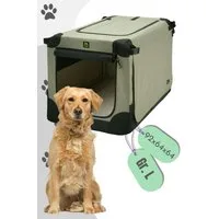 MAELSON Hunde-Transportbox Soft Kennel faltbare Hundebox / Tier Transportbox Beige