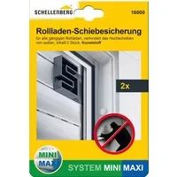 SCHELLENBERG Rollladensicherung gegen Hochschieben des Rollladens, System Mini und Maxi (Set, 2-tlg), Rollladen-Schiebesicherung, einbruchshemmend