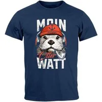 Neverless Print-Shirt Herren T-Shirt Moin Grafik Otter Aufdruck Printshirt Norden Maritim mit Print