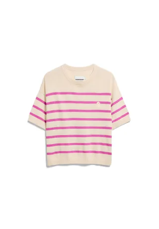 Armedangels - STRIPE LINEN BLEND SWEATER undyed-washed berry - Gr. - XL