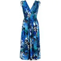 ITALY VIBES Sommerkleid - sommerliches Viskose Maxikleid mit Tropical Print für Damen