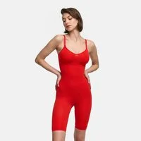 cfab Shaping-Body Bodysuit Sculpting Shapewear mit Shorts-Fire Red-XL (1-tlg)