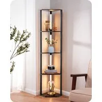 EDISHINE Stehlampe Wohnzimmer Dimmbar, Standleuchte mit Ablage, LED fest integriert, warmweiß bis kaltweiß dimmbar, LED Dimmbar Stehleuchte, Regal mit Licht