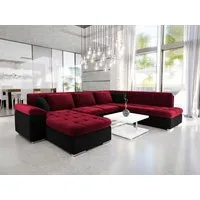 MIRJAN24 Wohnlandschaft Niko Bis, mit Bettkasten und Schlaffunktion, Kissen mit Reißverschlus, U-Form, B: 350 cm