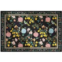 Agger Fußmatte Fußmatte mit Blumenmuster, weiche Bodenmatte im Vintage-Pflanzenstil, Innenbereich-Türmatte für Flur Schlafzimmer und Badezimmer