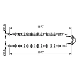 Metzger Handbremsseil mitte 1677mm Opel Zafira