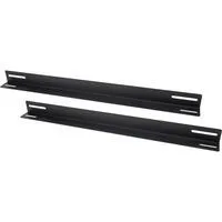 Geräteträger 550 mm, Einbauschienen schwarz, 1 HE, 2 Stück