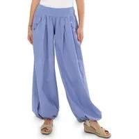malito more than fashion Haremshose malito Damen Pumphose mit Zierknöpfen 23245P Sommer Aladinhose Freizeithose locker & lässig Einheitsgröße