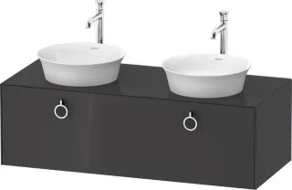 Duravit White Tulip Konsolenwaschtischunterbau wandhängend Graphit Hochglanz 1300x550x408 mm - WT498 WT4983BH1H10010