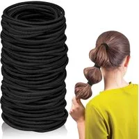 LuxusKollektion Haargummi Haargummis 100 Stück Elastisch Schwarz für Frauen Mädchen