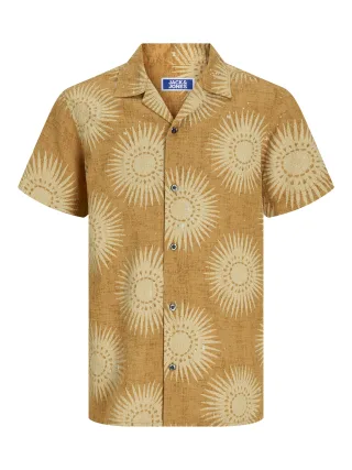JACK&JONES - JPRBLUBILBAO S/S RESORT SHIRT JNR Amber Brown - Gr. - 176