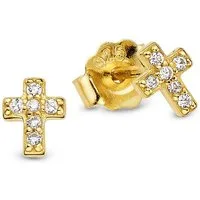 Bruno Banani Paar Ohrstecker Schmuck Geschenk Ohrschmuck Kreuz, mit Zirkonia (synth)