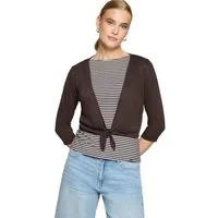 Zero Sweatjacke Damen mit 3/4 Arm Wickel-Design