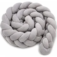 relaxdays Kuschelnest Geflochtene Bettschlange 220cm, grau