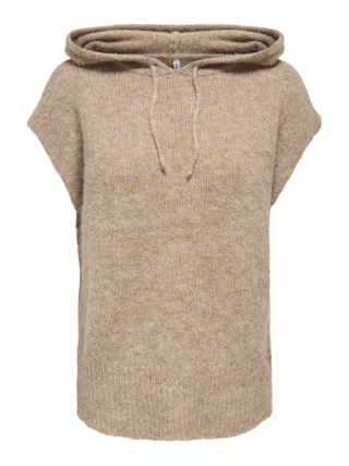 ONLY - ONLNELLIE SL HOODIE VEST CC KNT Cornstalk - Gr. - S