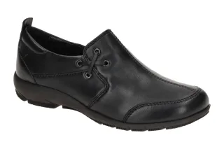 Josef Seibel Damen Slipper CHARLOTTE 17 Schwarz Echtleder Gummisohle Keilabsatz