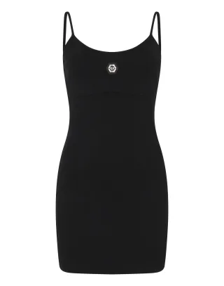 Cotton Rib Short Tank Dress Crystal Hexagon