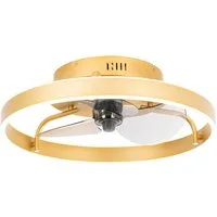 Qazqa Deckenventilator Maddy, (nicht austauschbare) LED, Gold/Messing, Modern, Stahl, 1-flammig