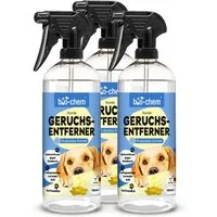 bio-chem Geruchsentferner Enzymreiniger 750 ML für Hunde- & Tiergerüche (3x Geruchsentferner Hund 0.75 l Handsprayflasche)