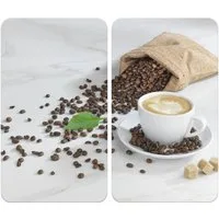 Maximex Herd-Abdeckplatte Universal Modell CAFÉ AROMATICA, Glas, Kunststoff, (Set, 2 tlg), für Induktions-, Glaskeramik-, Elektro- und Gasherde, höhenverstellbar