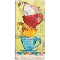 Artland Wandbild Komm zum Kaffee, Geschirr & Besteck (1 St), als Leinwandbild, Poster in verschied. Größen