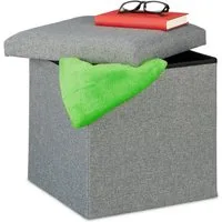 relaxdays Sitzhocker mit Stauraum, Hellgrau