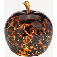Seyila Home Dekofigur Dekorative Glas Apfel Leuchte mit LED, Crackle-Effekt, Goldener Stiel