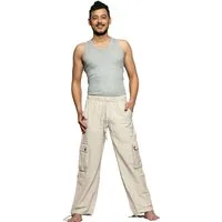 SIMANDRA Haremshose Cargohose aus Baumwolle (1-tlg) im Cargo-Stil mit Gummibund & vielen Taschen geradem Bein