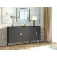 Home affaire Kommode BELLOT Sideboard mit 2 Schubladen und 2 Türen, B/T/H: 213/40/87,6 cm, Schubkastenkommode mit Metallgriffen und viel Stauraum