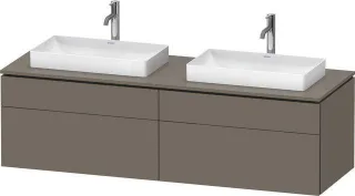 Duravit L-Cube Konsolenwaschtischunterbau wandhängend Flanell Grau Seidenmatt 1620x550x482 mm - LC48 LC4873B90900000