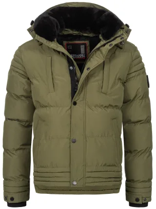 Alessandro Salvarini Herren Winterjacke AS-281 mit Teddyfell & abnehmbarer Kapuze