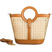 Der Trachtler Trachtentasche Handtasche Umhängetasche Shopper "Mara", Wiener Geflecht und echtes Leder - Made in Italy
