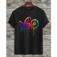 RMK T-Shirt Herren Shirt kurzarm Rundhals Basic Liebe mit "Love" Print aus 100% Baumwolle
