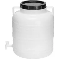 Garronda Regentonne 60 L BPA-freies Fass mit Deckel und Hahn Weithalsfass GD-0090, Weiß, 60 l, (1-tlg), BPA-Frei