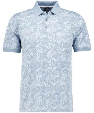 RAGMAN - Softknit-Polo mit Alloverprint, kurzarm Minze - Gr. - L