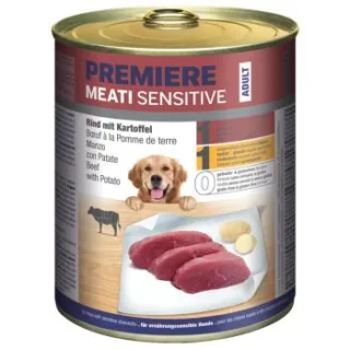 PREMIERE Meati Sensitive Nassfutter Hund, Adult, Rind und Kartoffel 24x800 g