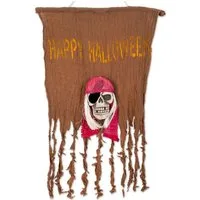 Fries Flagge Deko Halloween Totenkopf Flagge 50 x 70 cm Karneval Party Fasching, Ideal für jede Halloween Party