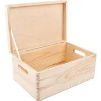 Creative Deco Holzkiste mit Deckel 30x20x14 cm (1cm)
